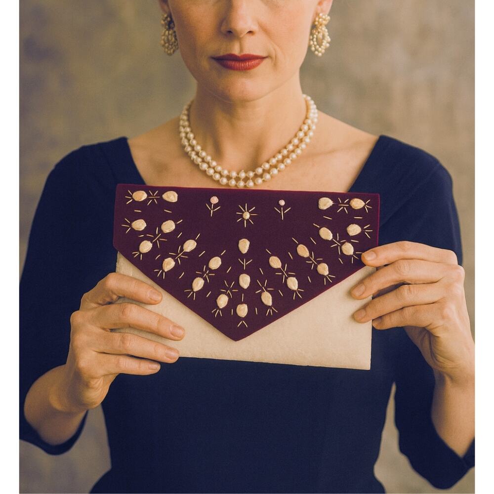 Shiraleah Chicago Velvet Clutch Red